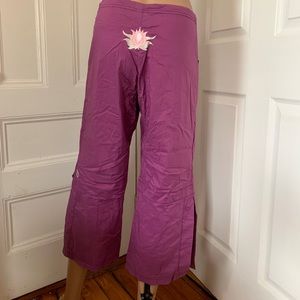 Be Present Cotton/Nylon/Spandex Purple Capris M